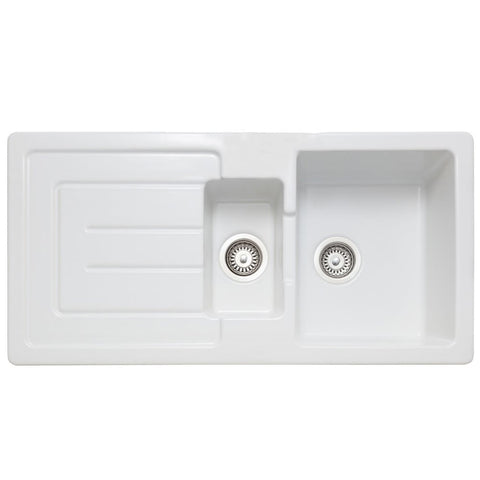 Rangemaster Austell 1.5 Bowl Ceramic Kitchen Sink & Waste