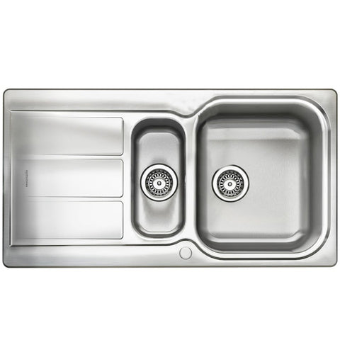 Rangemaster Glendale 1.5 Bowl Brushed Stainless Steel Kitchen Sink & Waste