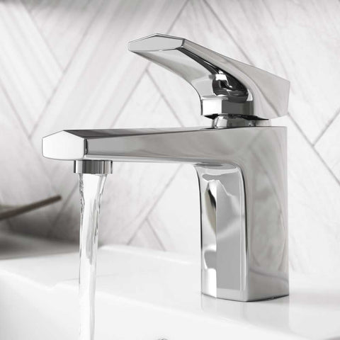 Nuie Hardy Square Basin Mixer Tap & Push Button Waste - HDY305