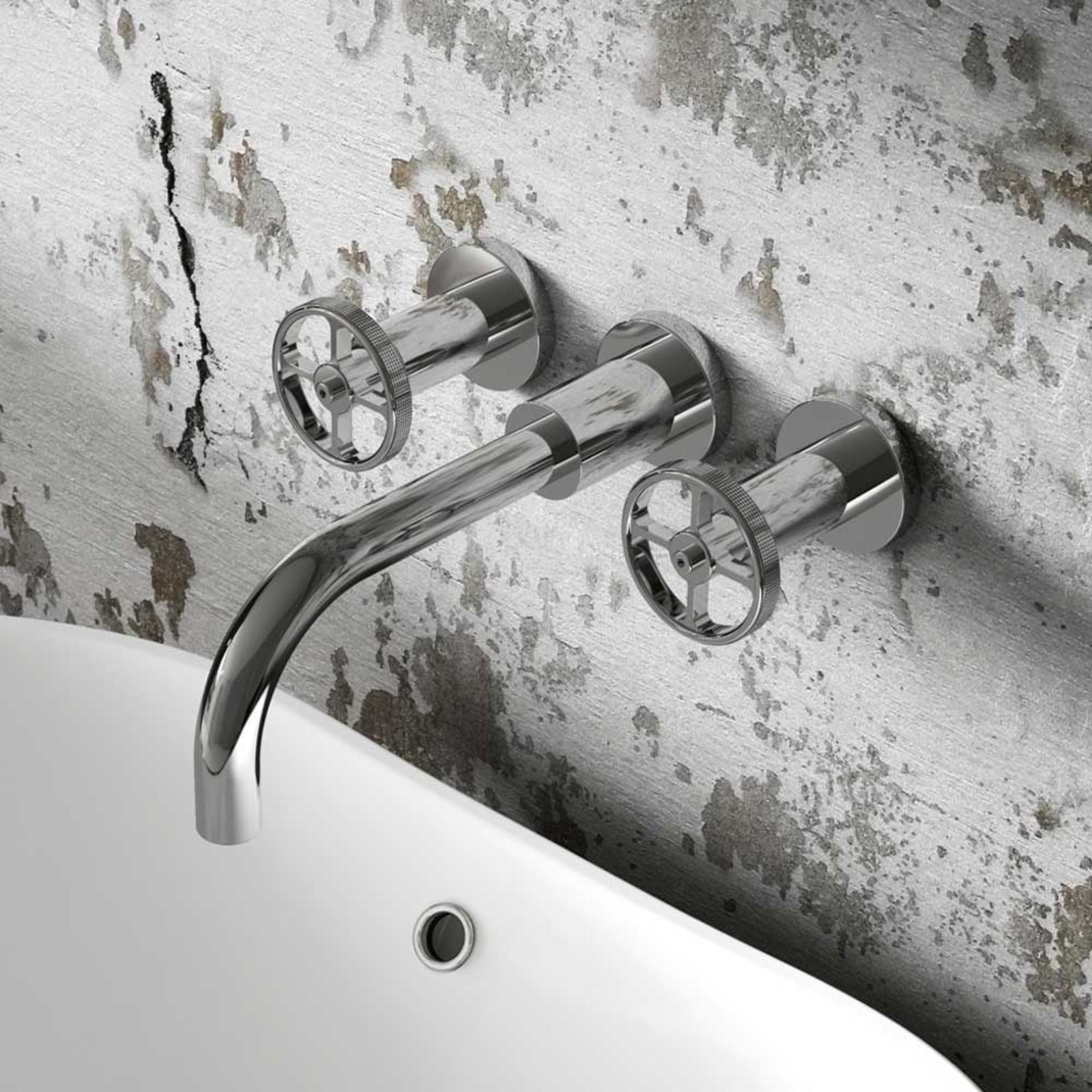 Hudson Reed Revolution Chrome Wall Mounted Basin Mixer Tap TIW317