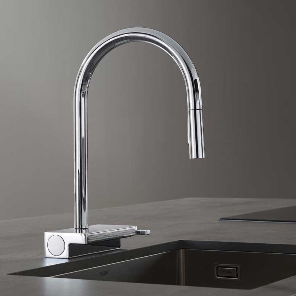 Hansgrohe Aquno Select M81 170 3 Jet Pullout Spray Single Lever Kitchen Sink Mixer Tap with sBox