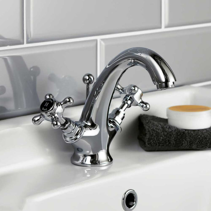 hudson-reed-topaz-black-crosshead-hexagonal-collar-basin-mixer-tap--pop-up-waste---bc405hx-