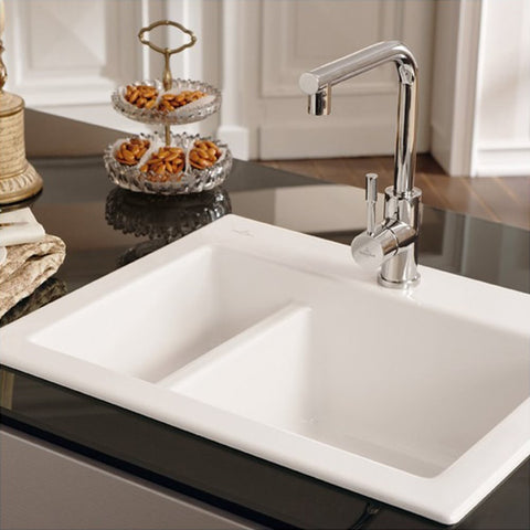 Villeroy & Boch Modern Steel Stainless Steel Kitchen Sink Mixer Tap