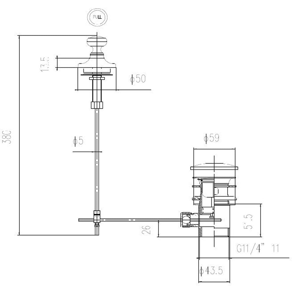 Nuie Traditional Chrome Basin Pull Up Waste E313
