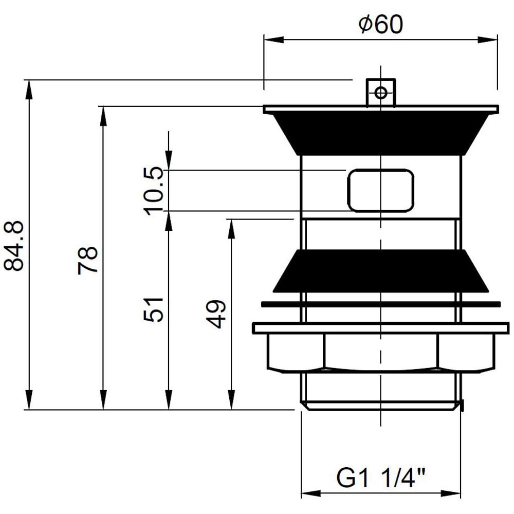 Nuie Chrome Stainless Steel Basin Plug & Chain Waste E314