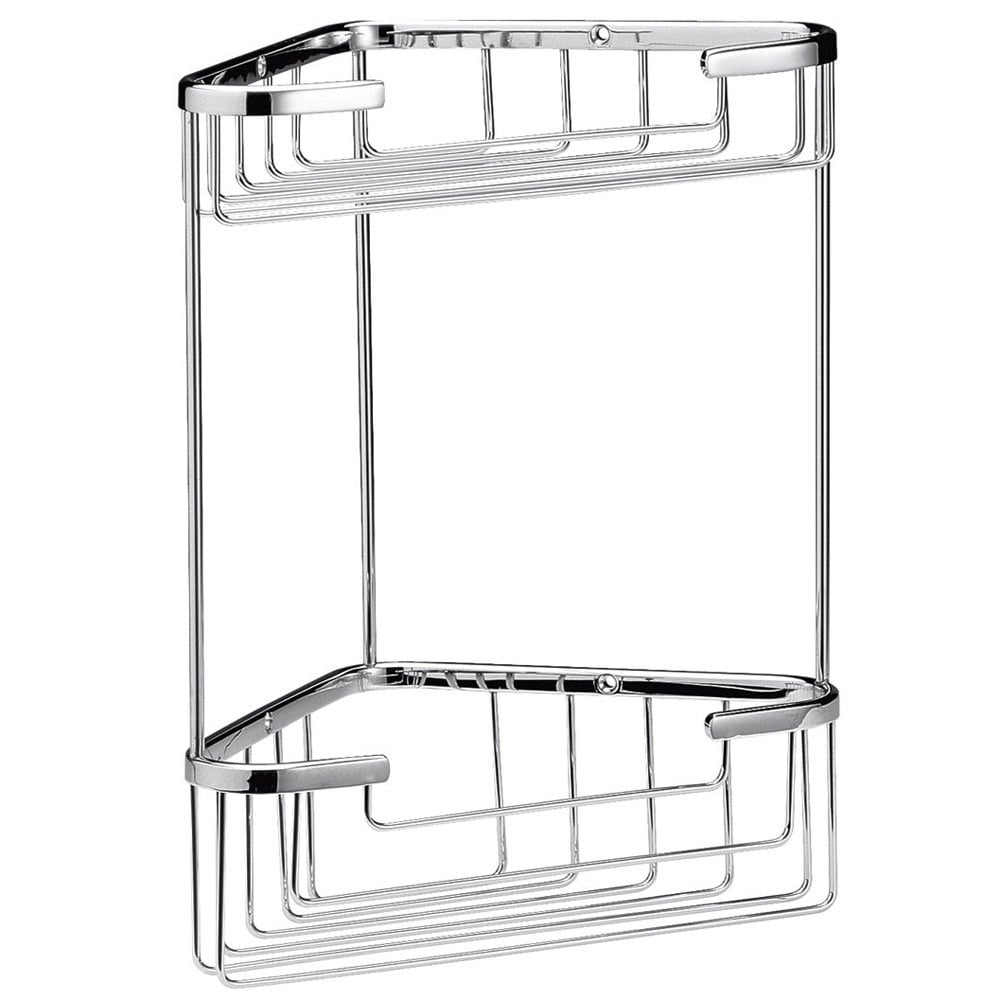 Nuie Traditional Chrome Large 2 Tier Corner Basket - LL308