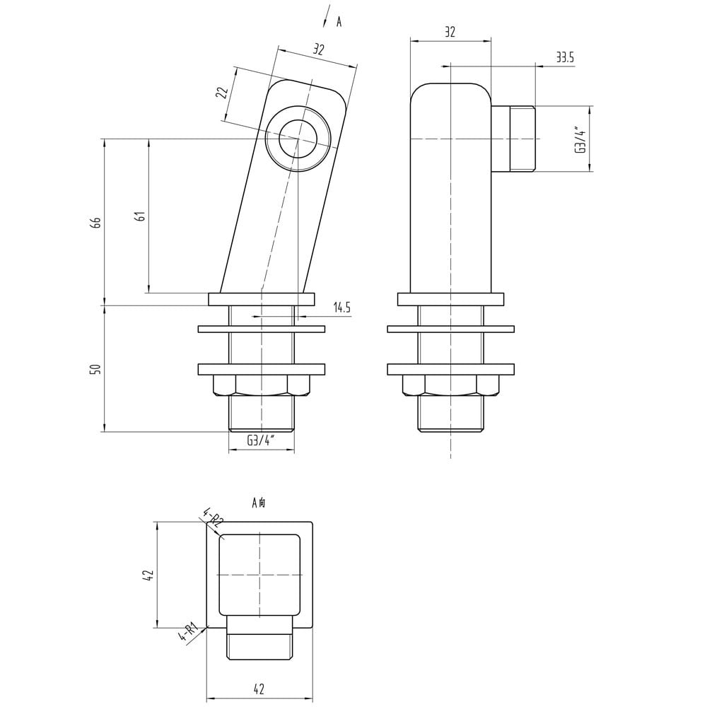 Nuie Chrome Taps Square Inlet Legs C/W Flange SX323