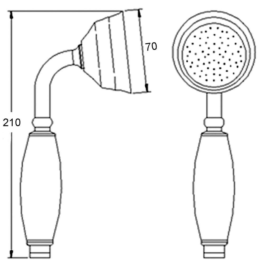 Nuie Chrome Large Traditional Shower Handset - A3150G