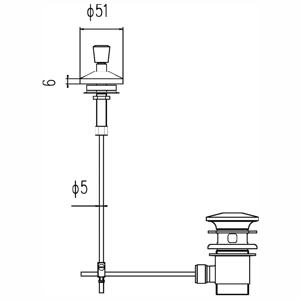 Nuie Chrome Basin Pop Up Waste E307