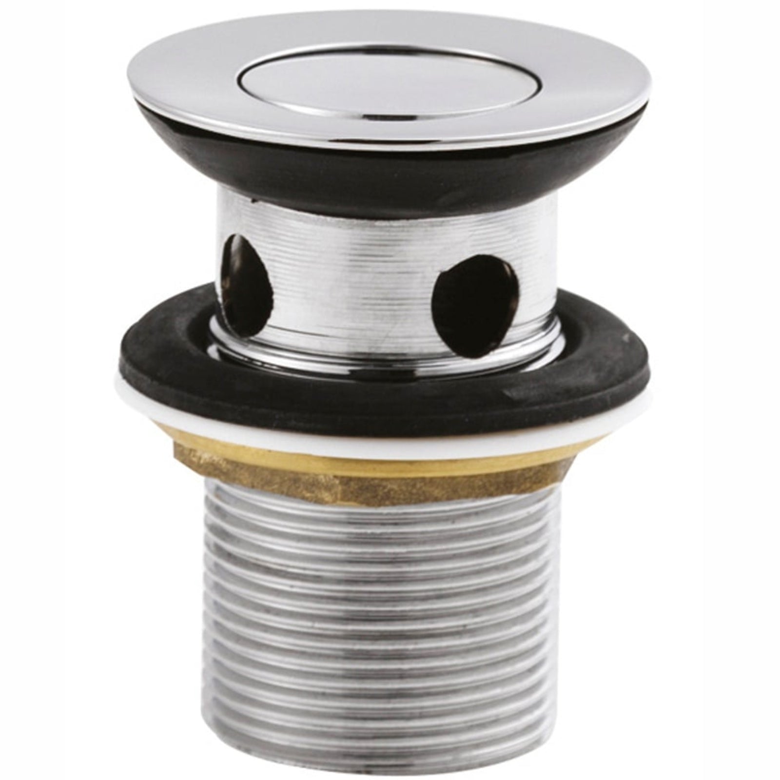 Nuie Chrome Slotted Brass Flip Top Basin Waste - ER03