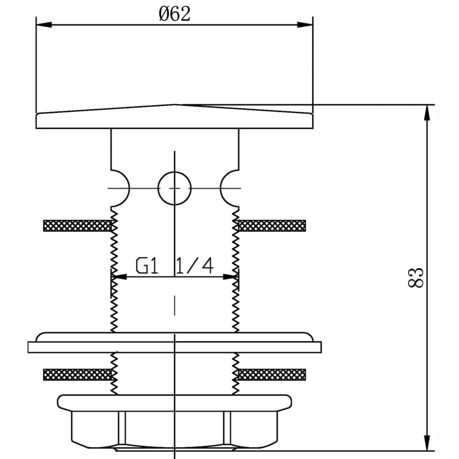 Nuie Chrome Slotted Brass Flip Top Basin Waste - ER03
