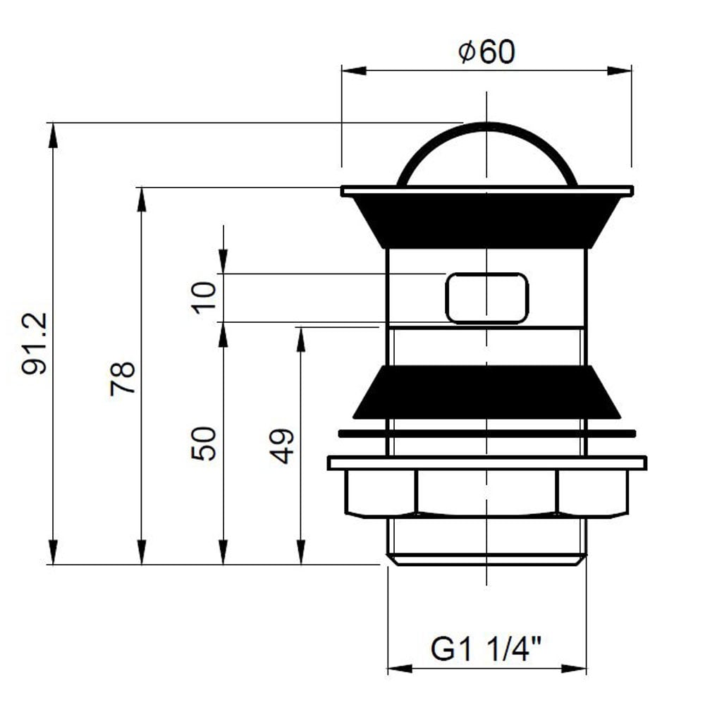 Nuie Chrome Flip Top Basin Waste ER08