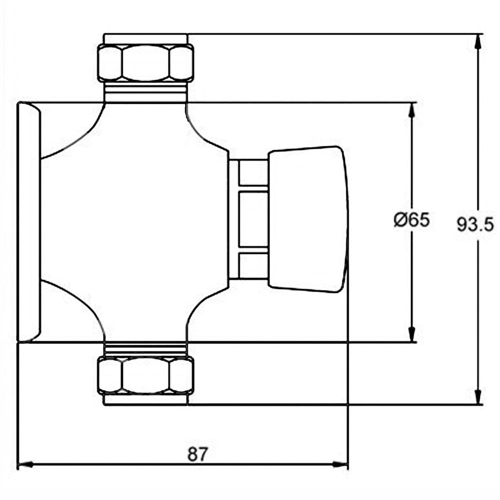 Nuie Chrome Exposed Non-Concussive Shower Valve - A3788
