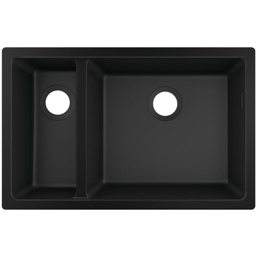 Hansgrohe S510-U635 1.5 Bowl Granite Undermount Kitchen Sink with Modern Design