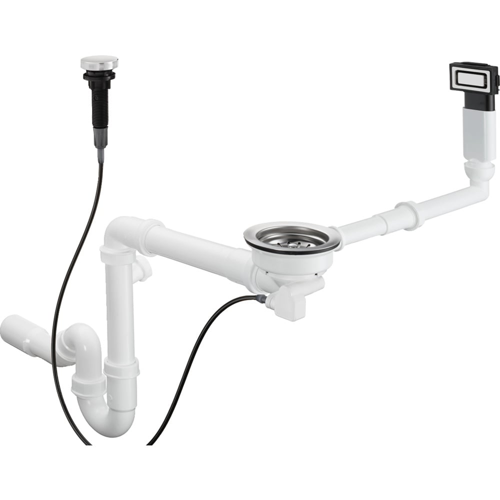 Hansgrohe D14-11 Stainless Steel Automatic Waste and Overflow Set for Single Bowl 43931800
