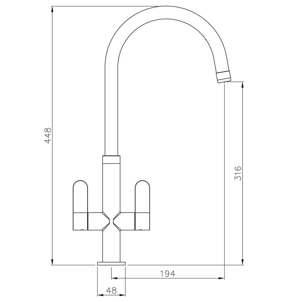 Abode Linear Nero Monobloc Kitchen Sink Mixer Tap