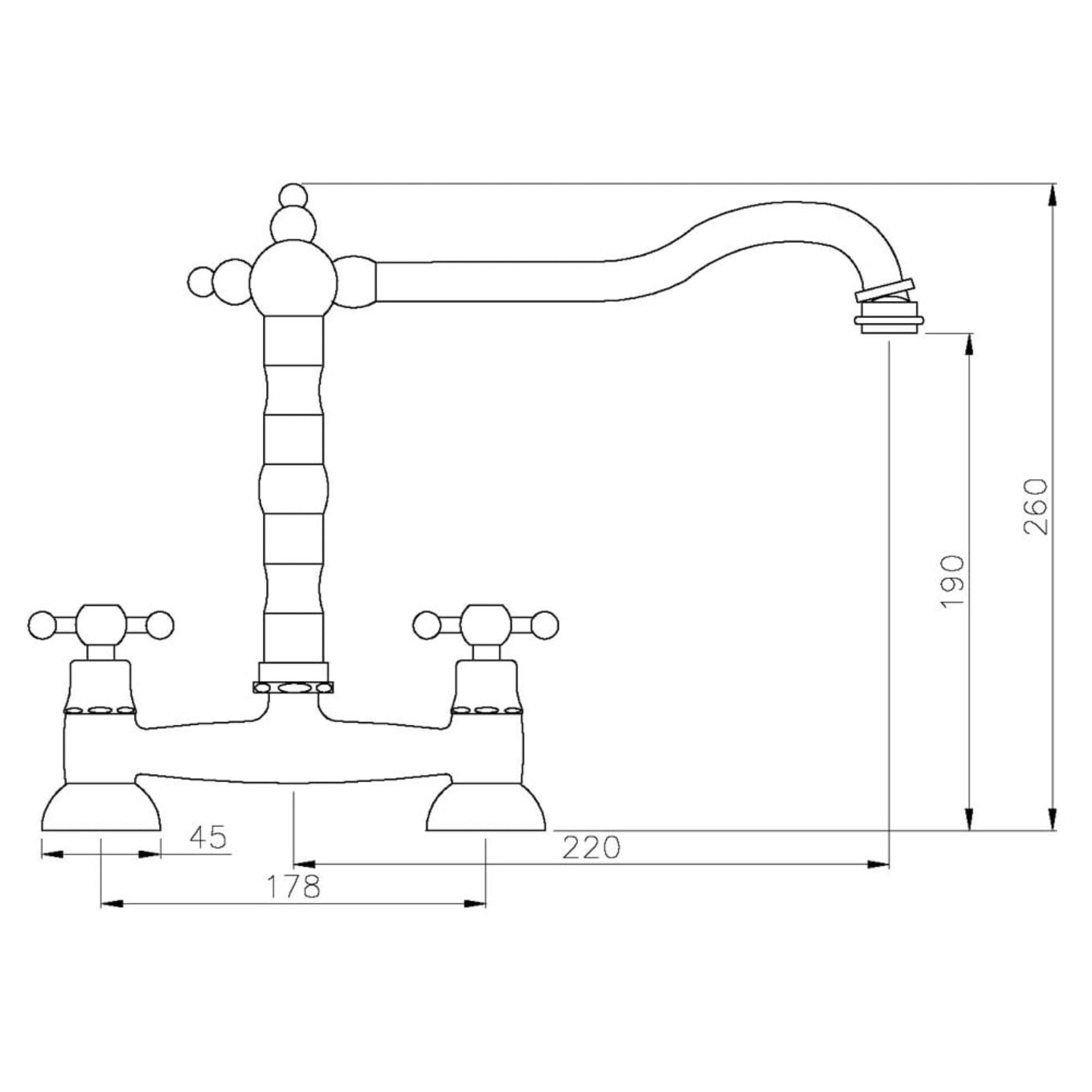 Abode Melford Bridge Kitchen Sink Mixer Tap