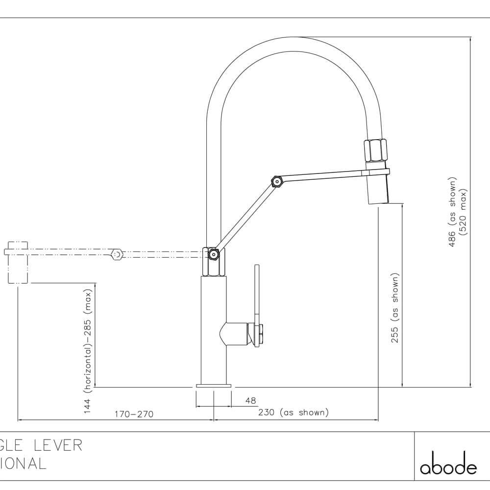 Abode Hex Professional Pullout Kitchen Sink Mixer Tap