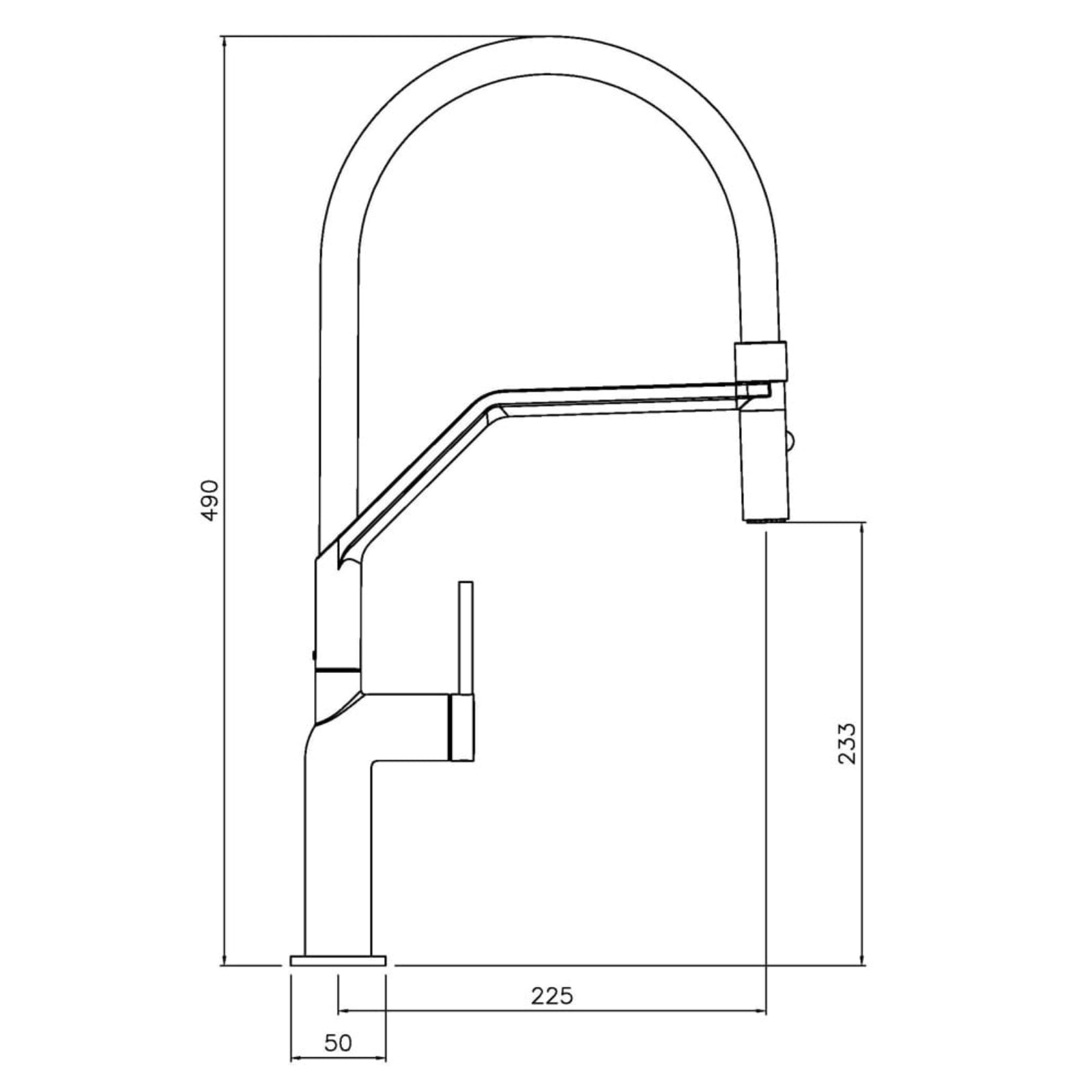 Abode Tubist Black Single Lever Pull Out Kitchen Sink Tap