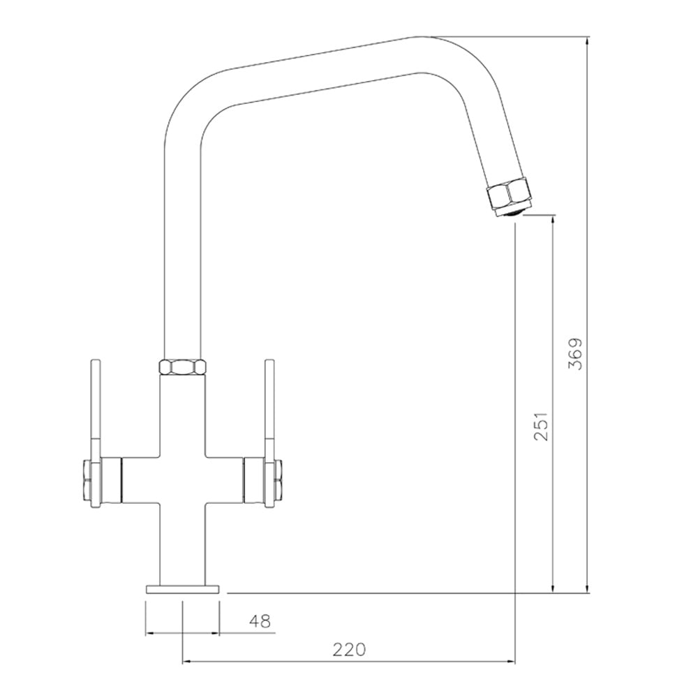 Abode Hex Monobloc Lever Kitchen Sink Mixer Tap