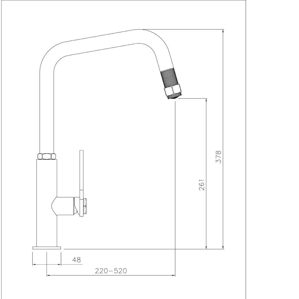Abode Hex Pullout Single Lever Kitchen Sink Mixer Tap