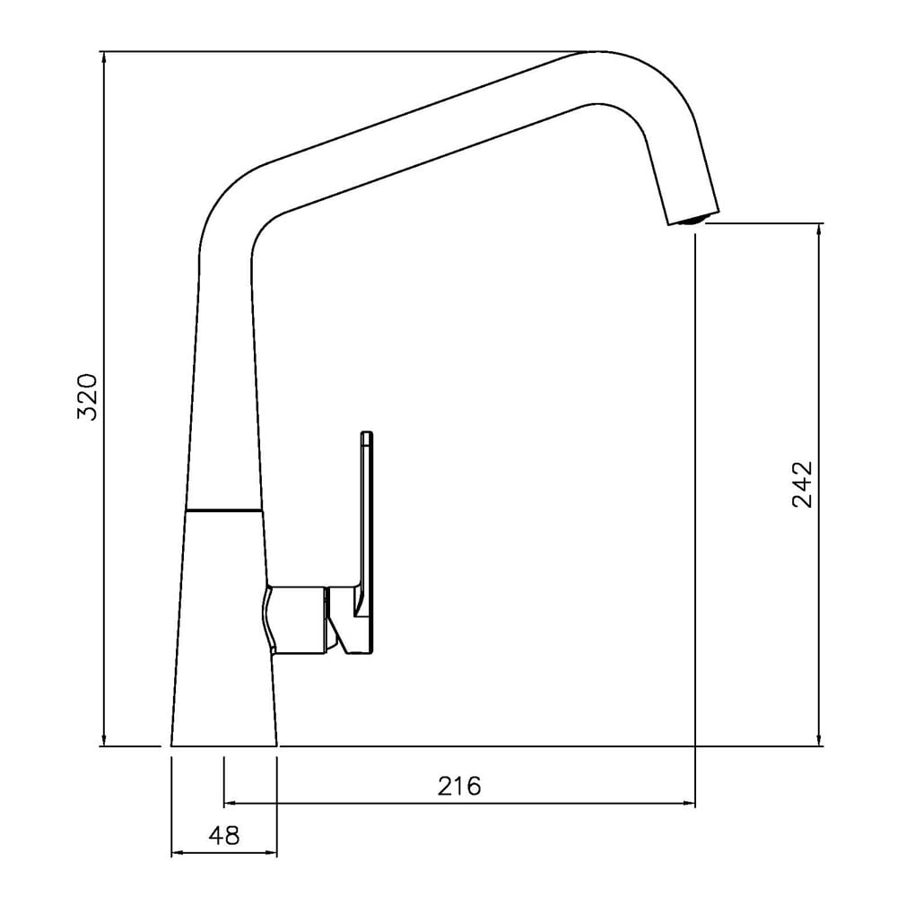 Abode Coniq-S Single Lever Kitchen Sink Tap