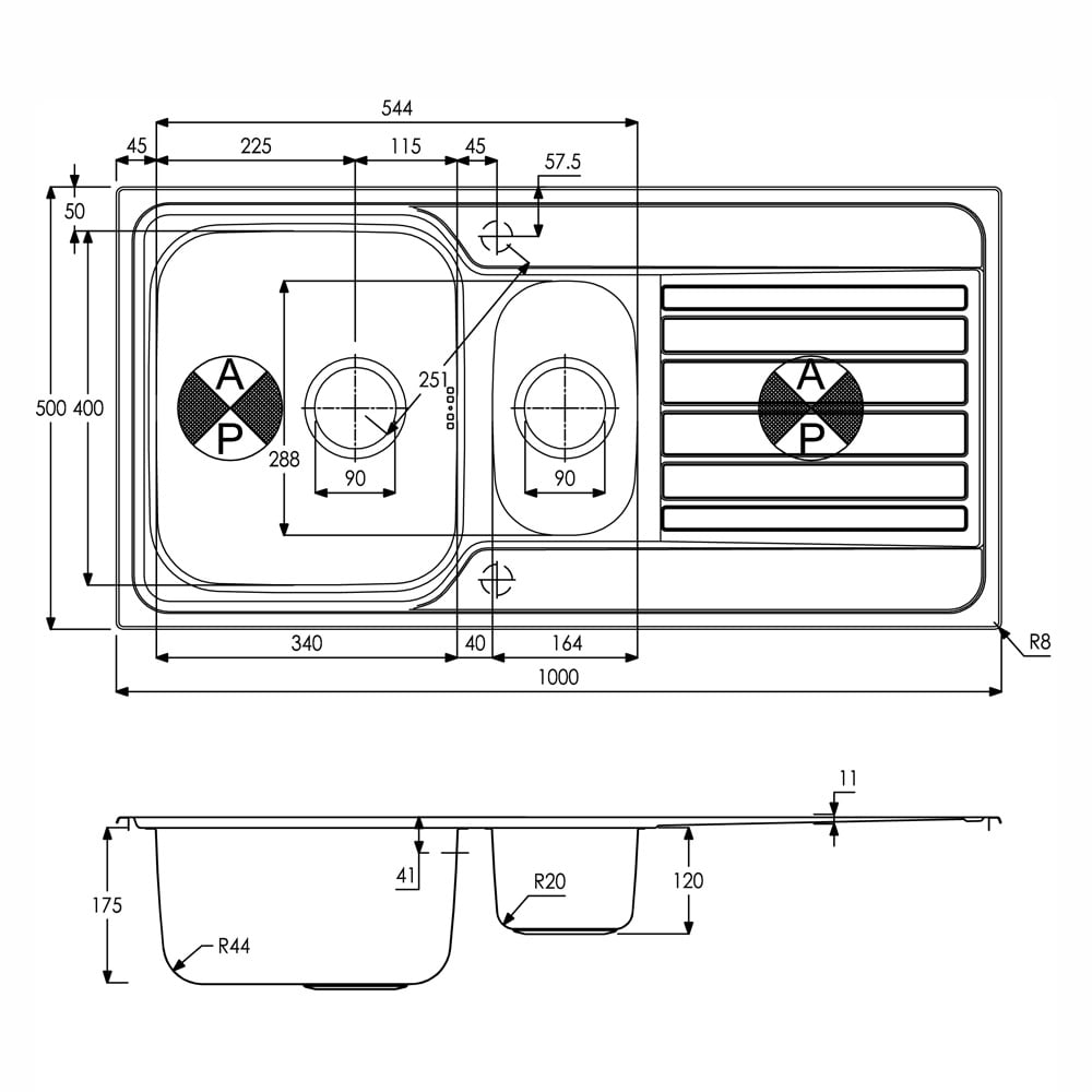 Abode Connekt 1.5 Bowl Stainless Steel Kitchen Sink