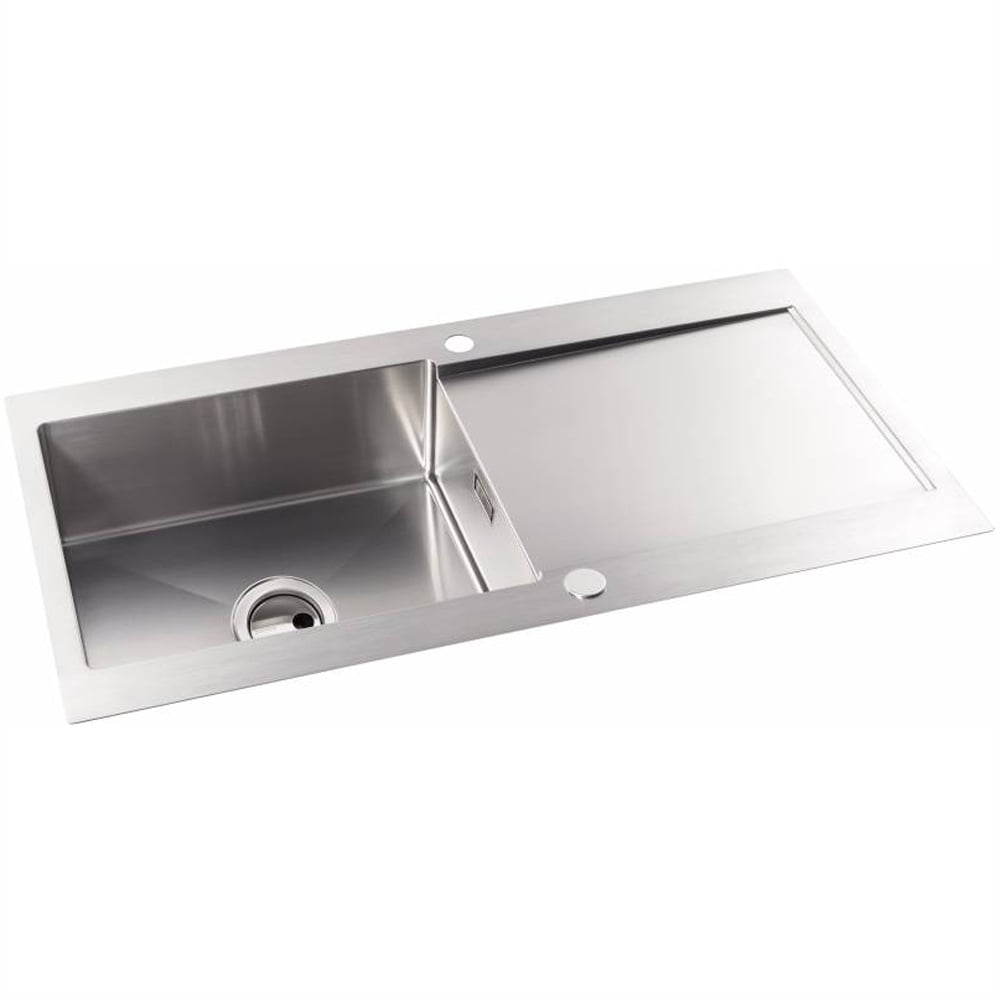 Abode Verve 1.0 Bowl Brushed Stainless Steel Reversible Kitchen Sink & Waste