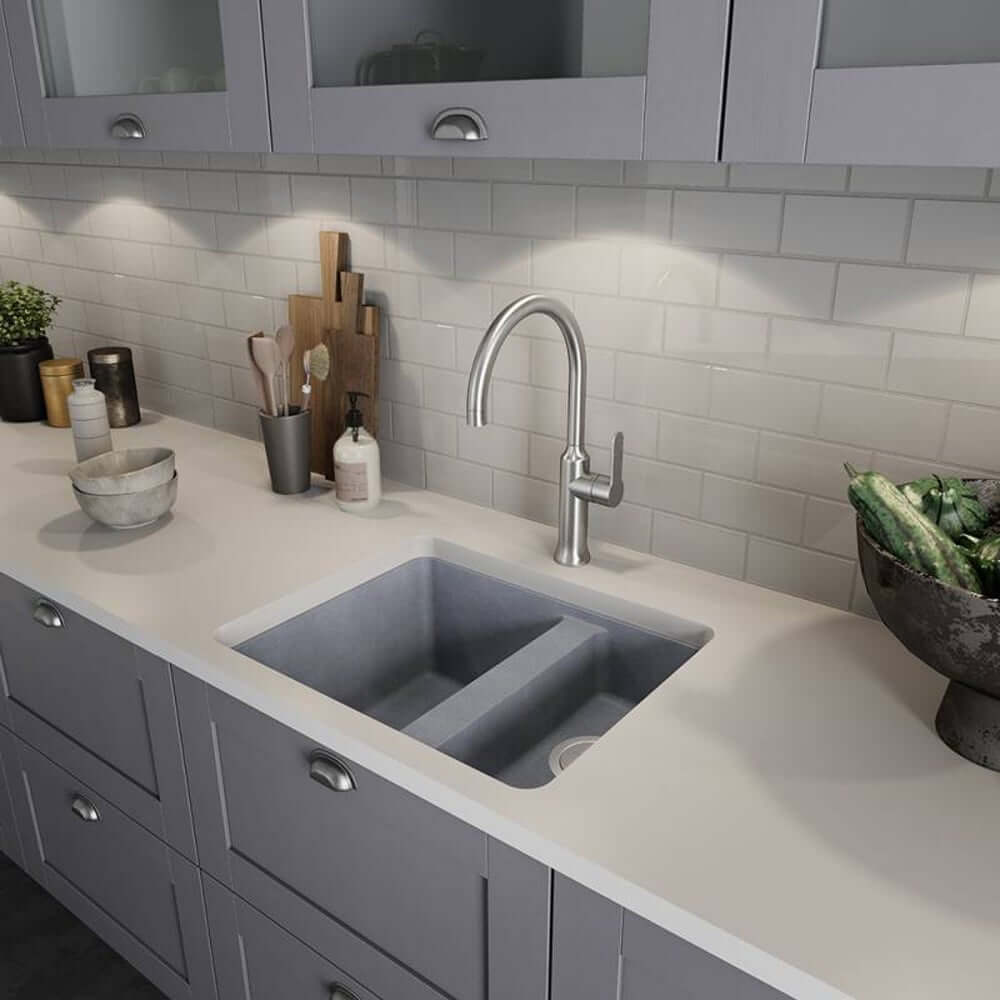 Abode Matrix SQ GR15 1.5 Bowl Granite Undermount Kitchen Sink & Waste