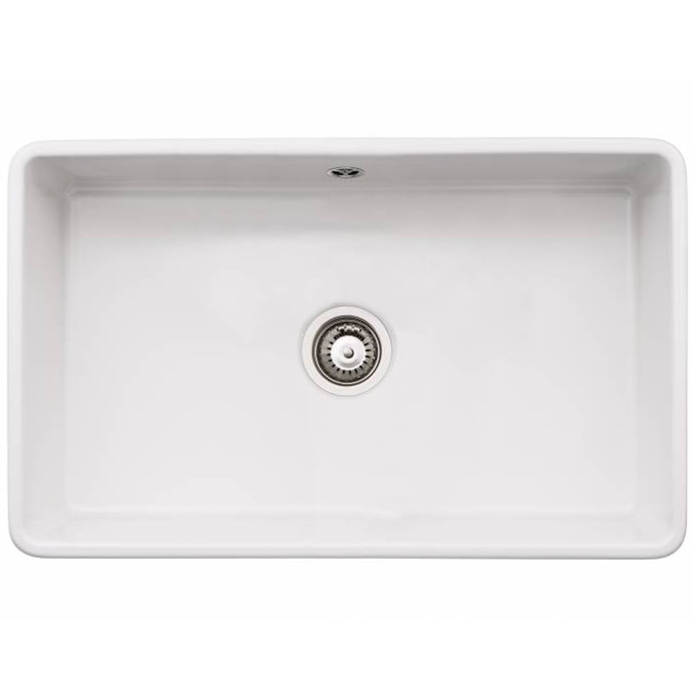 Abode Provincial Large 1.0 Bowl White Ceramic Undermount Kitchen Sink