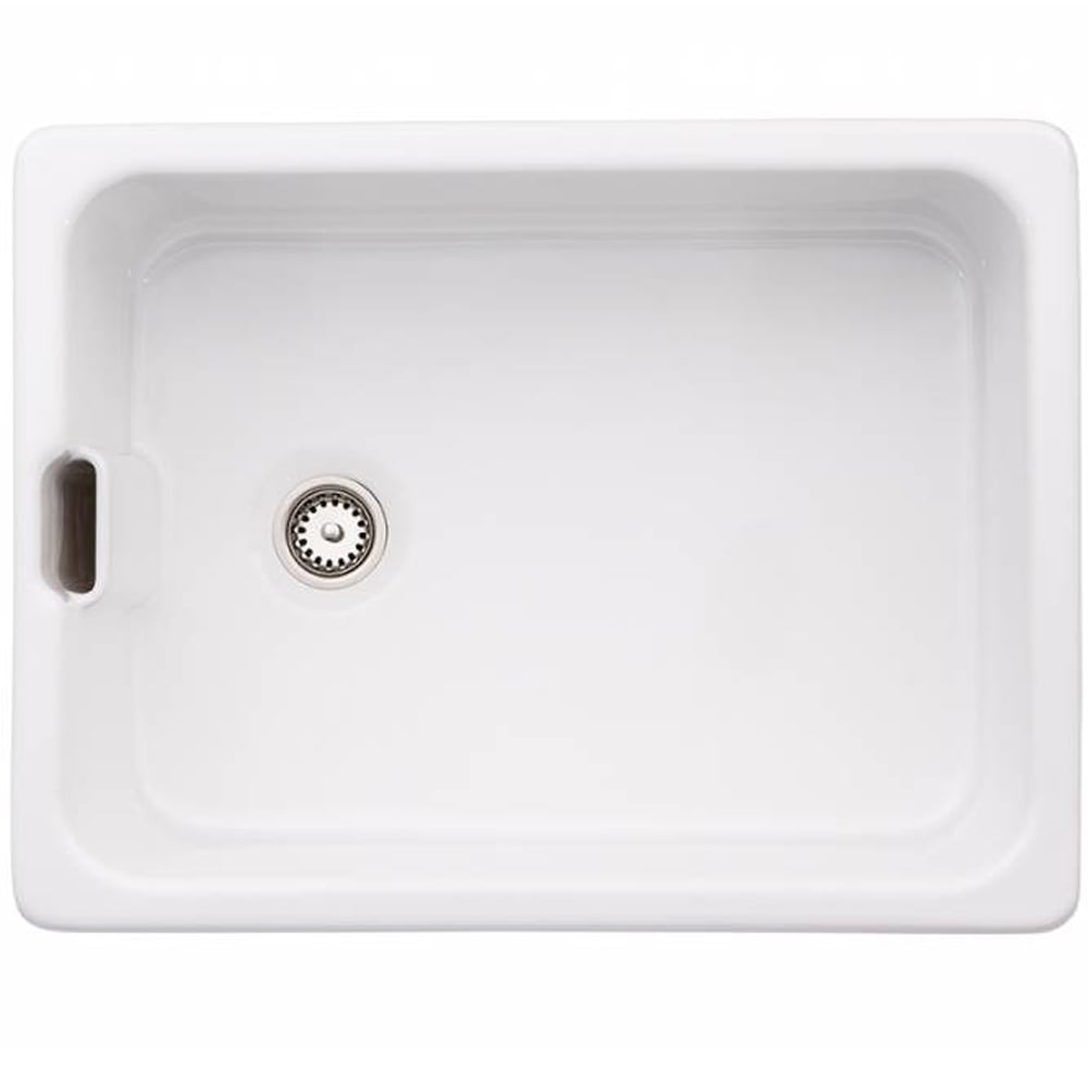 Abode Belfast 1.0 Bowl White Ceramic Undermount Kitchen Sink