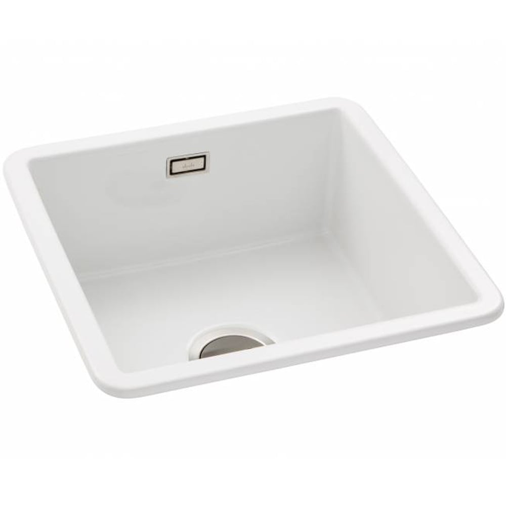 Abode Sandon 1.0 Bowl White Ceramic Undermount Kitchen Sink