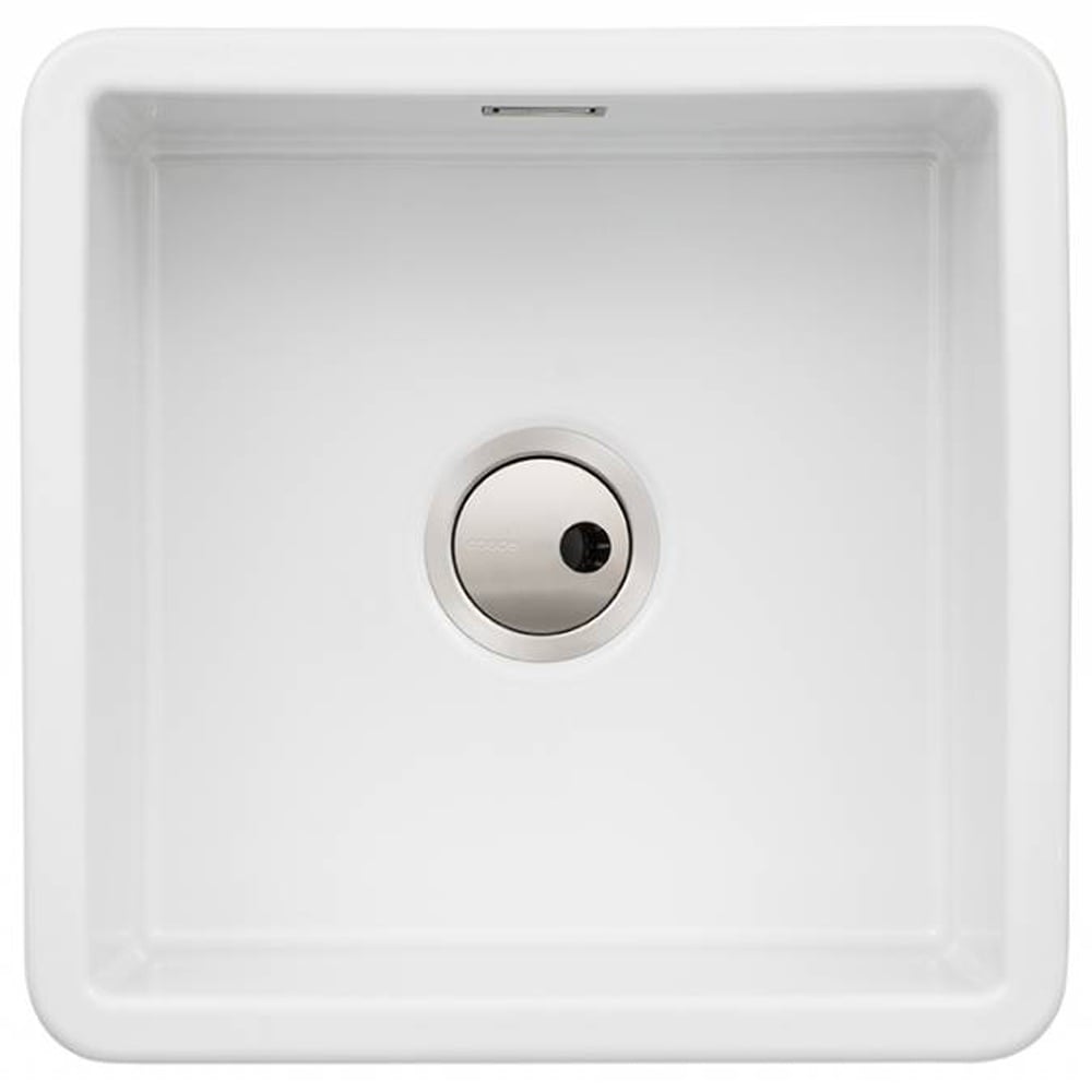 Abode Sandon 1.0 Bowl White Ceramic Undermount Kitchen Sink