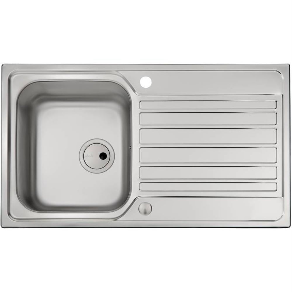 Abode Connekt 1.0 Bowl and Drainer Brushed Stainless Steel Kitchen Sink