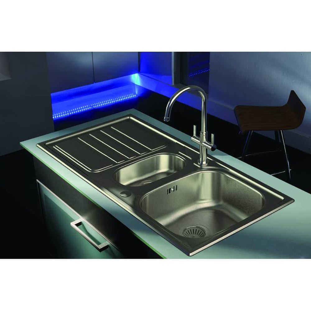 Abode Mikro 1.5 Bowl Stainless Reversible Steel Kitchen Sink