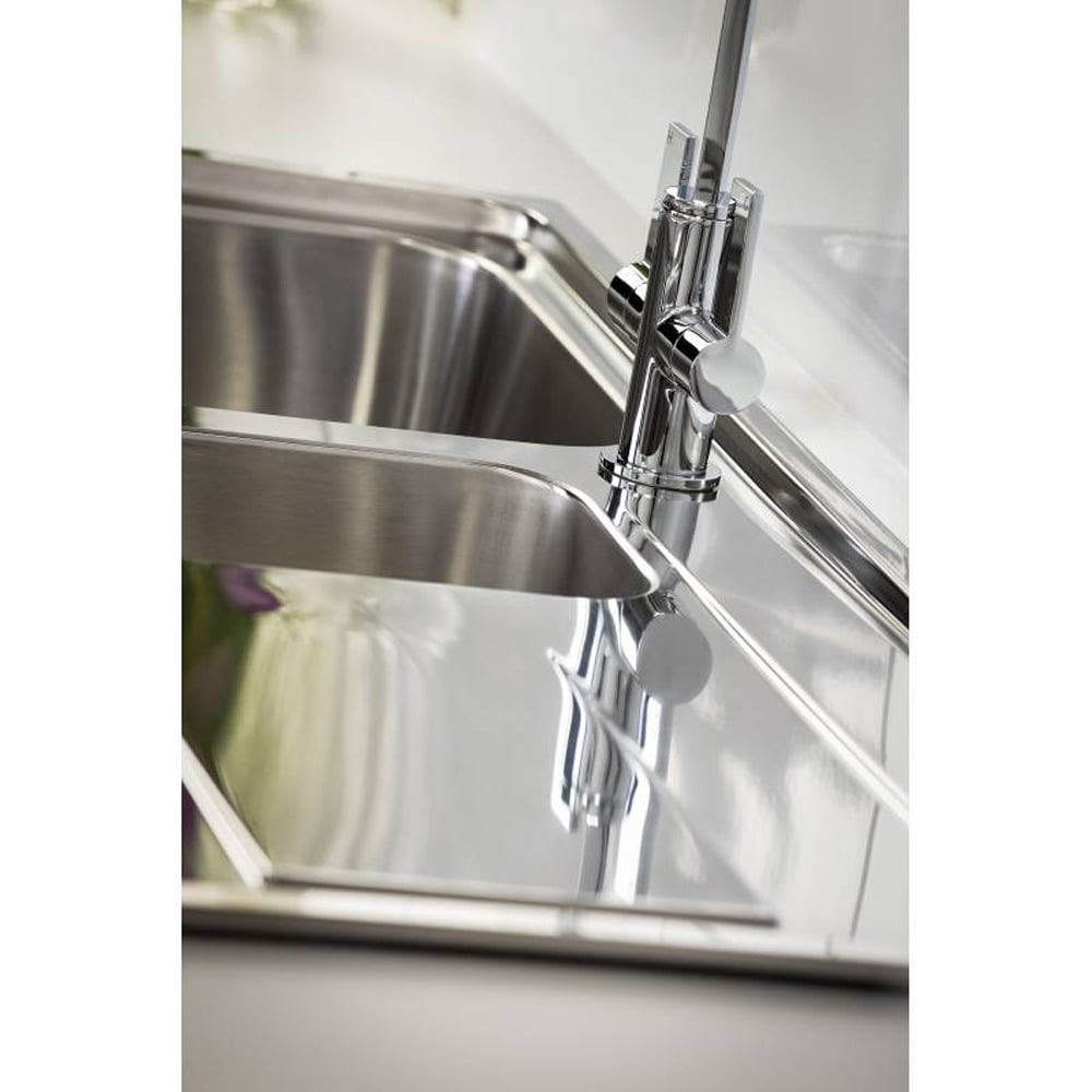 Abode Ixis 1.0 Bowl Brushed Stainless Steel Reversible Kitchen Sink