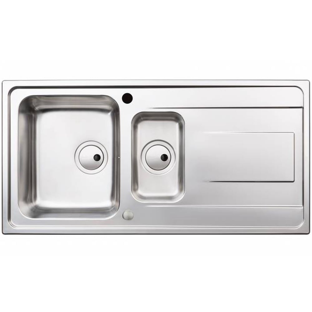 Abode Ixis 1.5 Bowl Brushed Stainless Steel Reversible Kitchen Sink