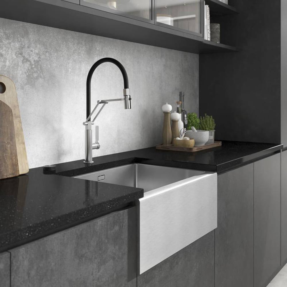 Abode Belfast Satinless Steel Single Bowl Undermount Kitchen Sink AW5135