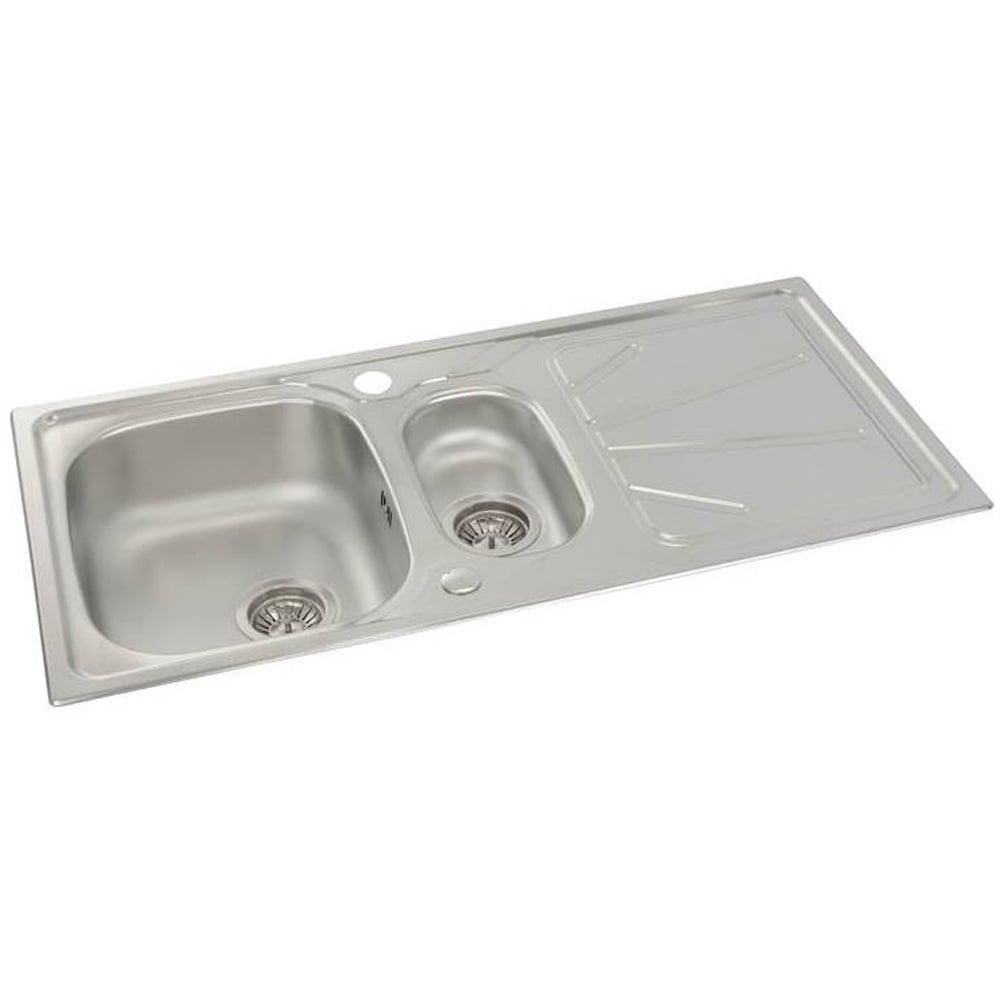 Abode Trydent 1.5 Bowl Stainless Reversible Steel Kitchen Sink