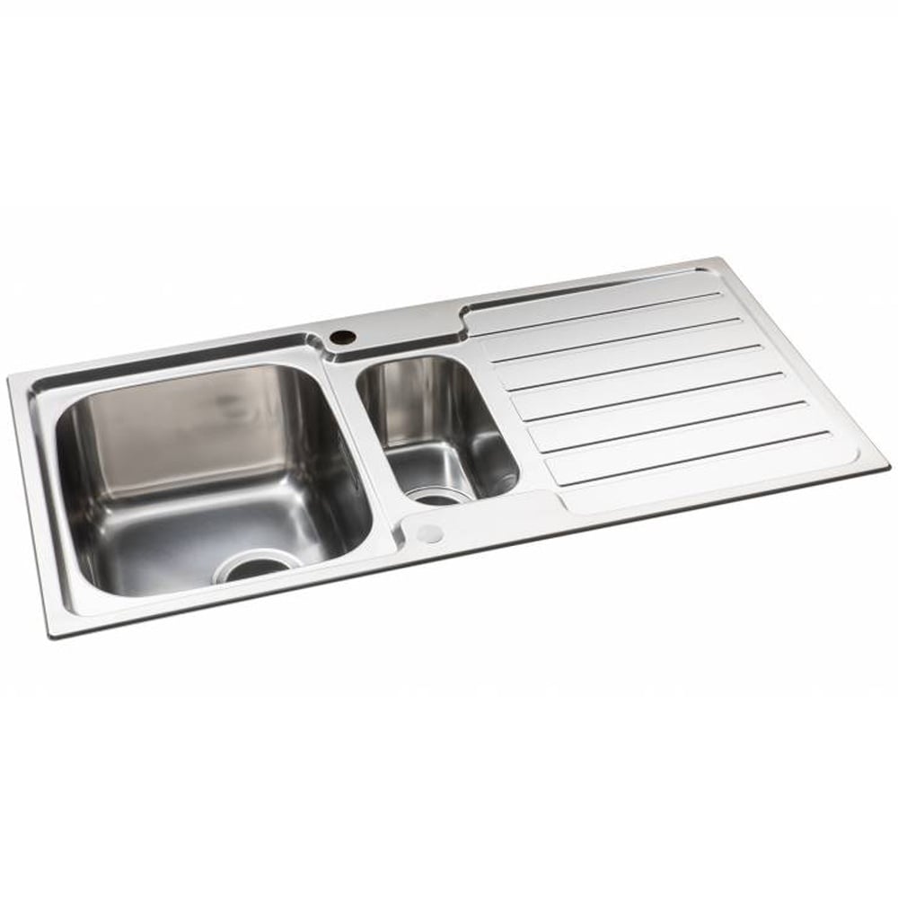 Abode Neron 1.5 Bowl Brushed Stainless Steel Reversible Kitchen Sink