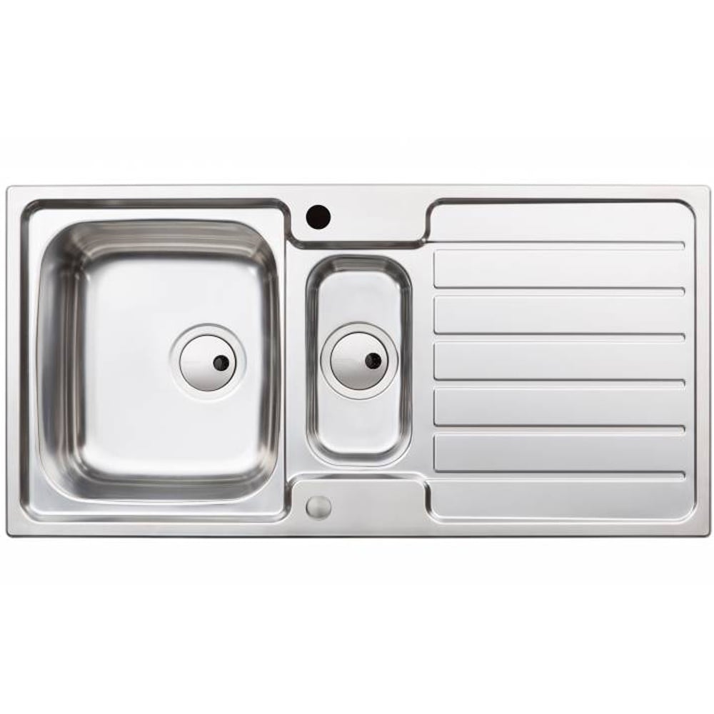 Abode Neron 1.5 Bowl Brushed Stainless Steel Reversible Kitchen Sink