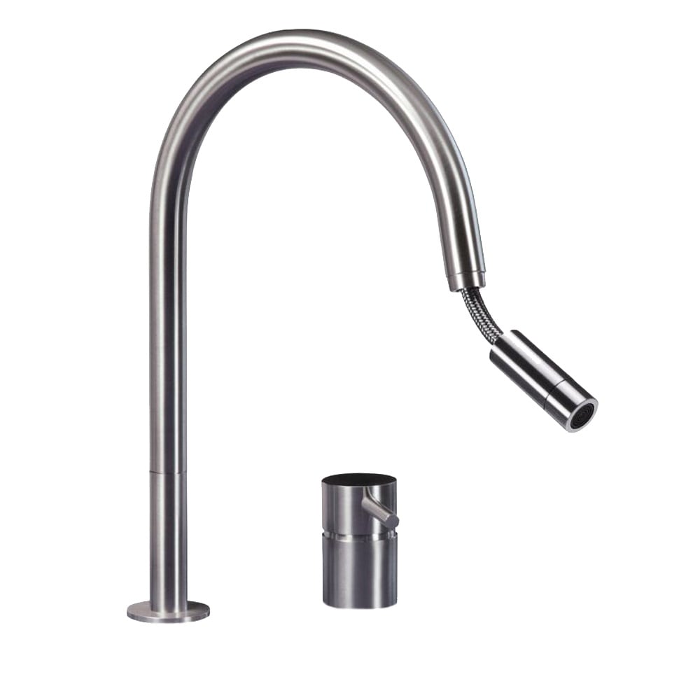 MGS F2 R E Matt Stainless Steel Kitchen Sink Mixer Tap 0137M