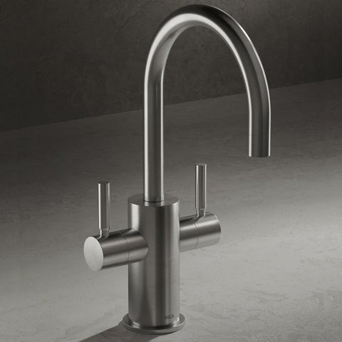 MGS SPIN HC Polished Stainless Steel Kitchen Sink Mixer Tap with Onyx Handle 0172 Series