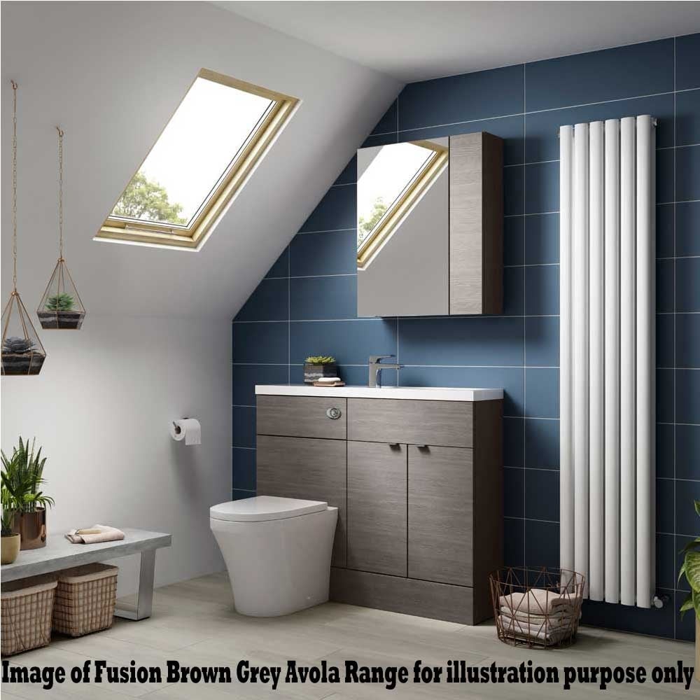 Hudson Reed Fusion Anthracite Woodgrain 1000mm RH WC, Cabinet & Basin Unit CBI527
