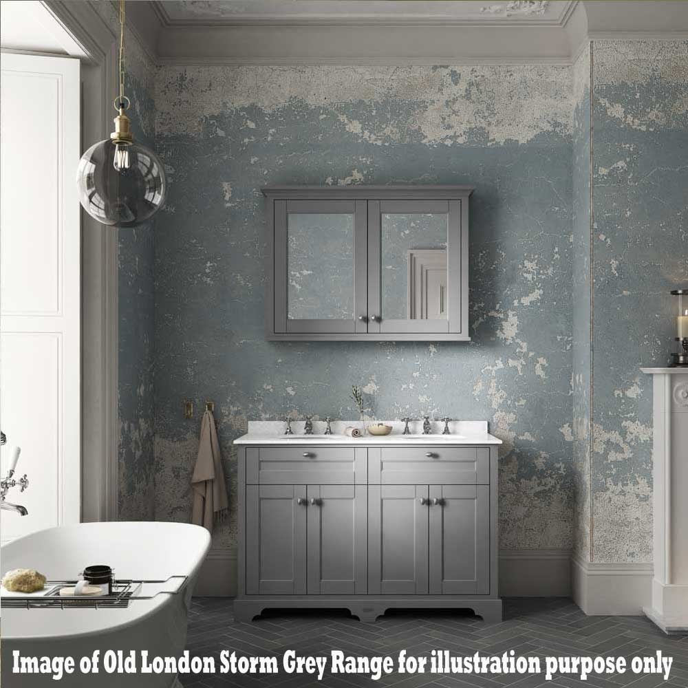 Hudson Reed Old London Storm Grey 1000mm Carrara White Marble & 3TH Basin Vanity - LOF281
