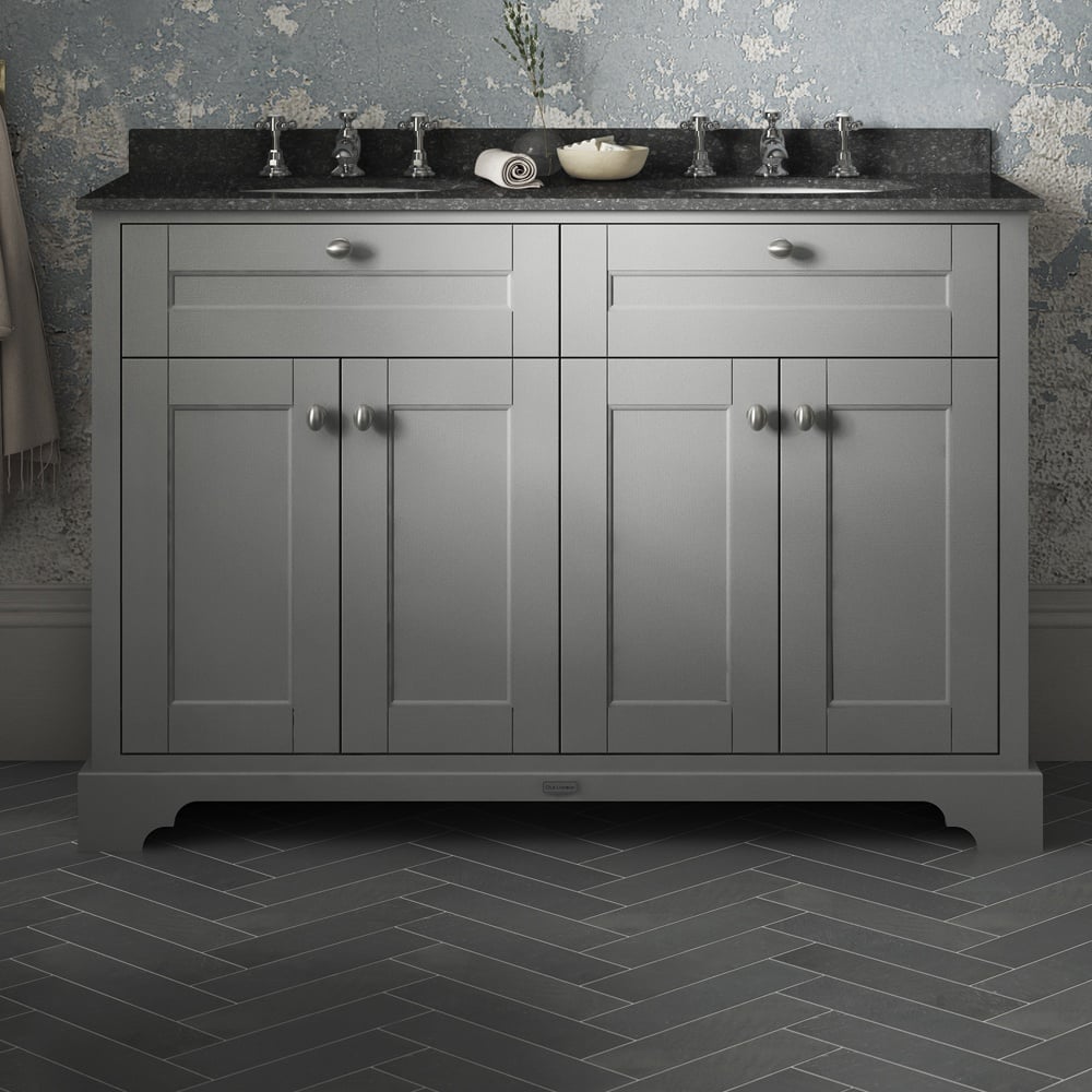 Hudson Reed Old London Storm Grey 1200mm Black Marble & 1TH Basin Vanity LOF263