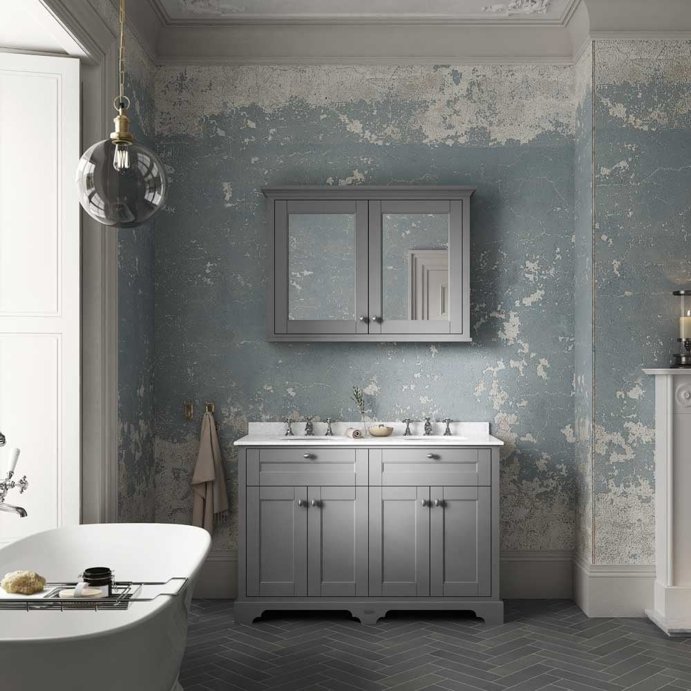Hudson Reed Old London Storm Grey 1200mm Grey Marble & 1TH Basin Vanity LOF265