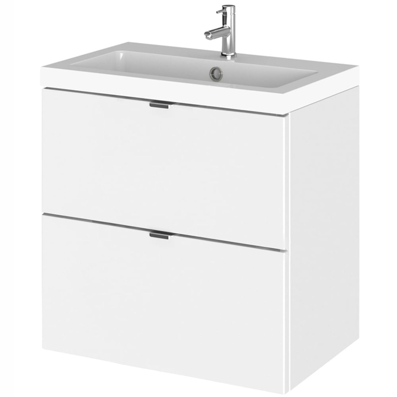 Hudson Reed Fusion 500mm Wall Hung 2-Drawer Vanity Unit & Basin with Polymarble Basin