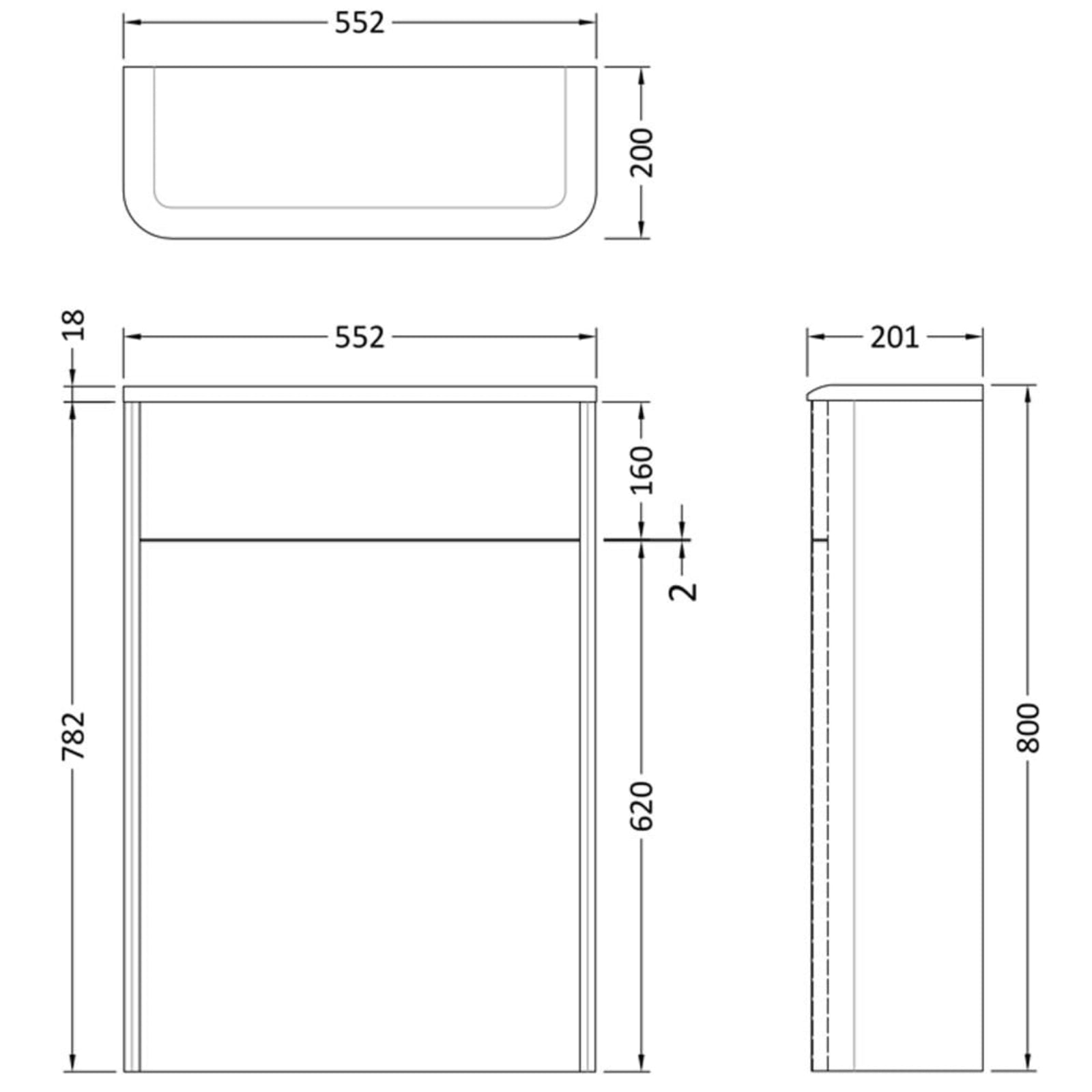 Hudson Reed Sarenna 550mm Back to Wall WC Toilet Unit