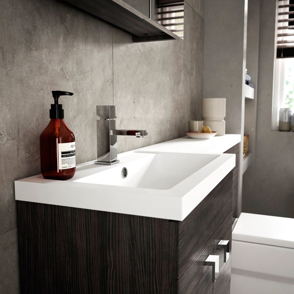 Hudson Reed Fusion Charcoal Black 1100mm LH Basin & WC Combination Unit CBI602